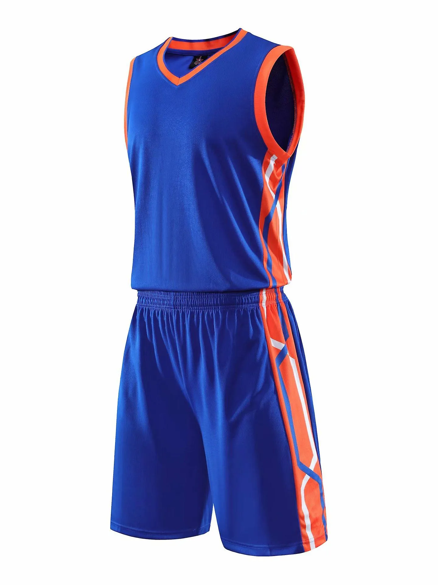 1 Set Mens Basketball Jersey and Shorts Team Uniform Sportswear, blue,5XL