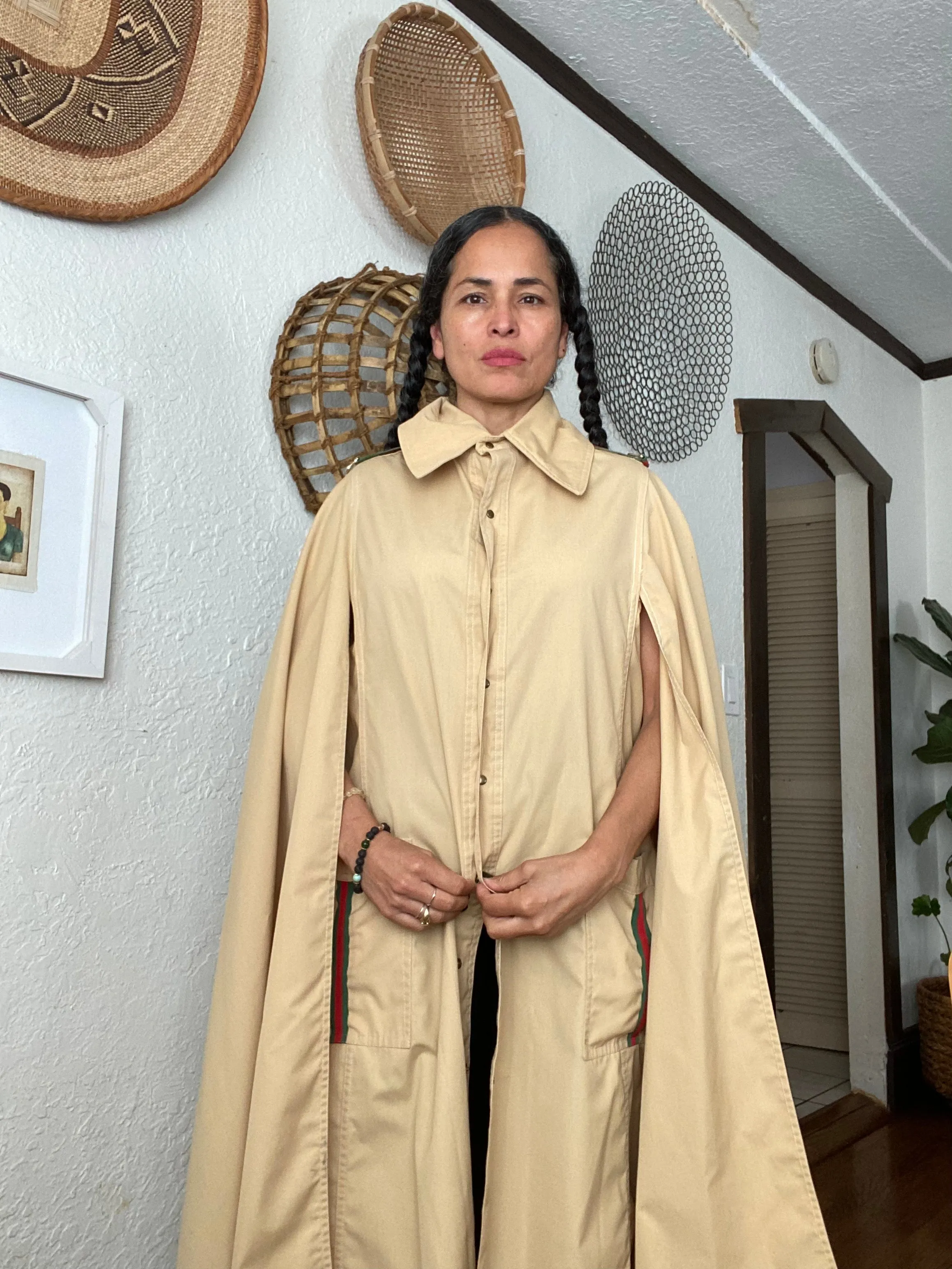 1960s Gucci Style Cape Trench Coat