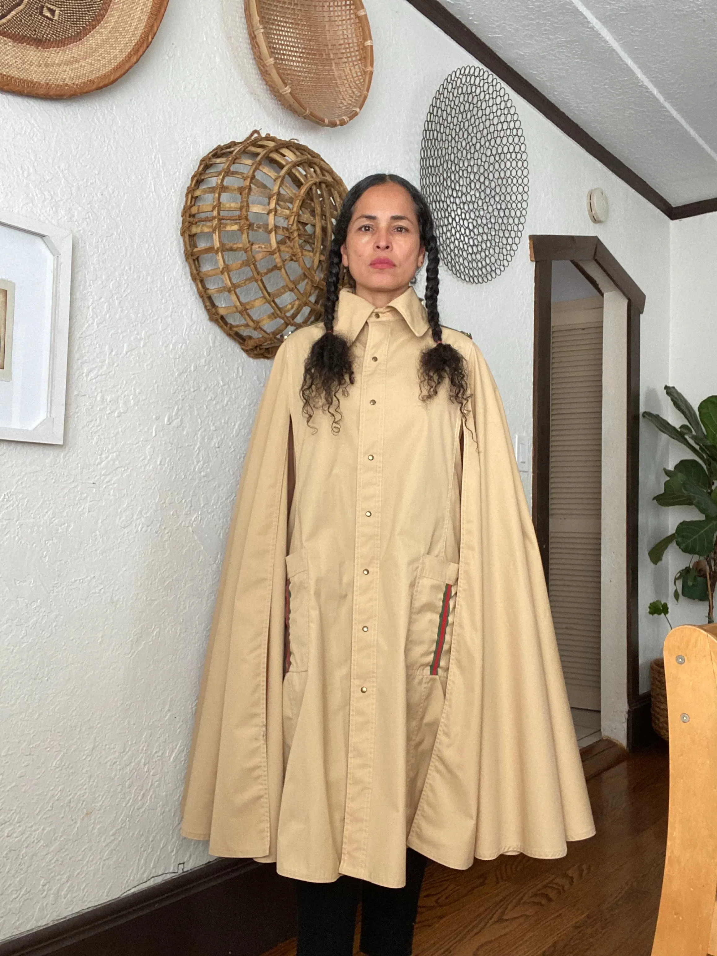 1960s Gucci Style Cape Trench Coat