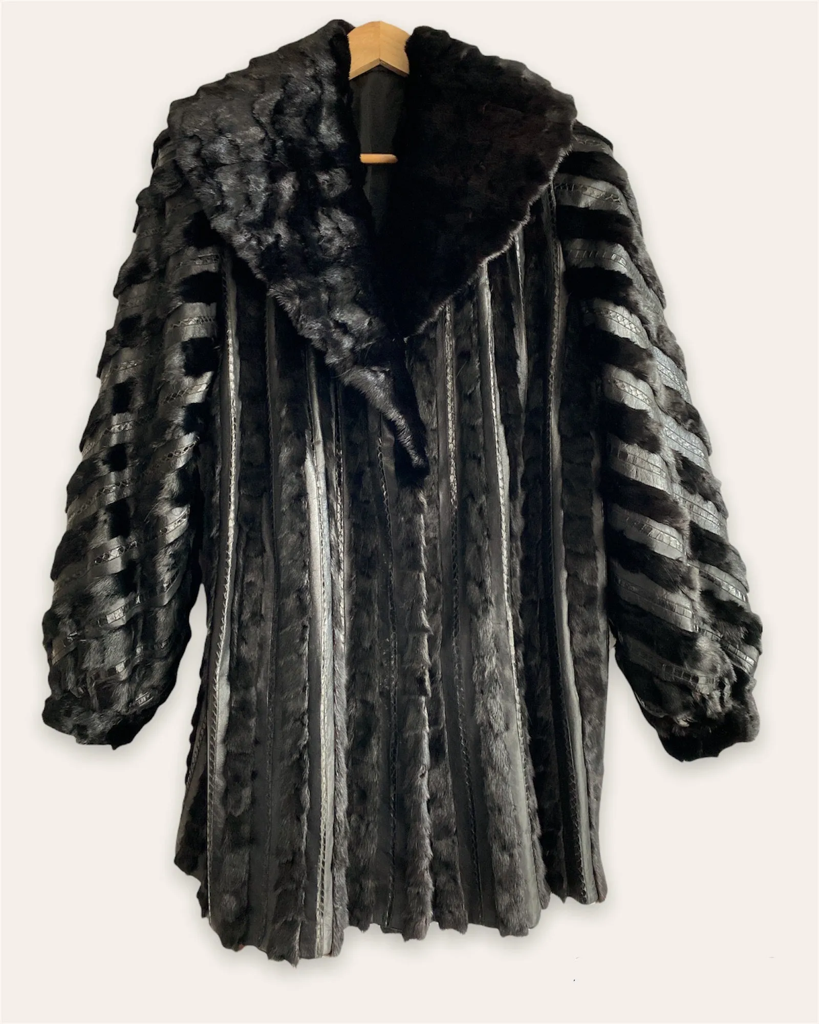 1960s Vintage Leather Snakeskin Fur Coat