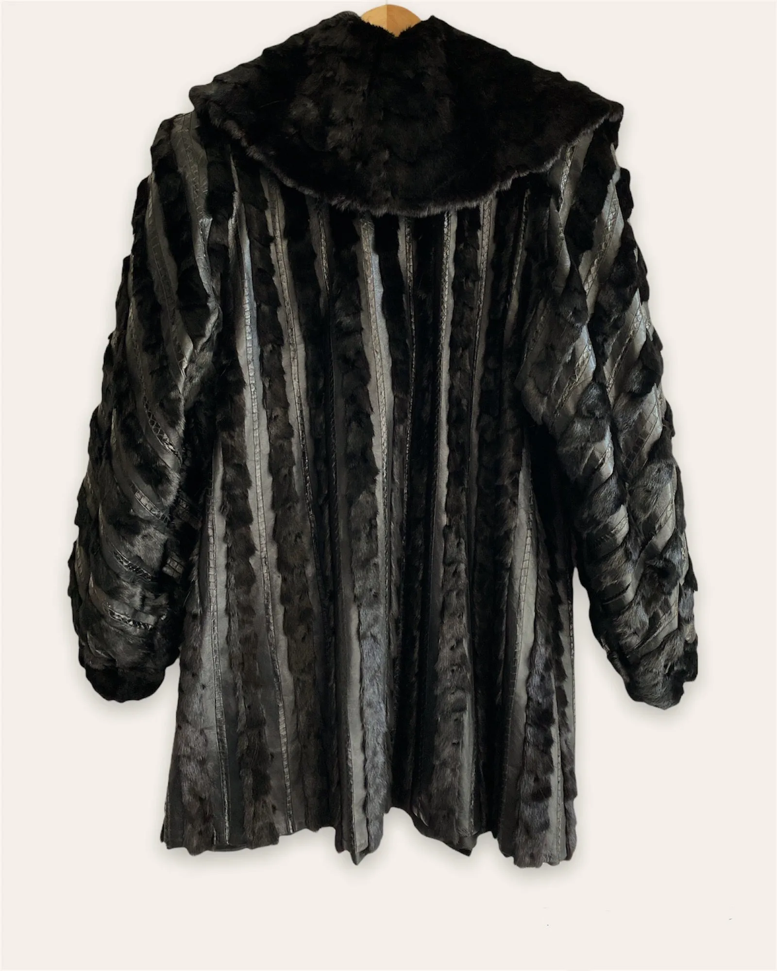 1960s Vintage Leather Snakeskin Fur Coat