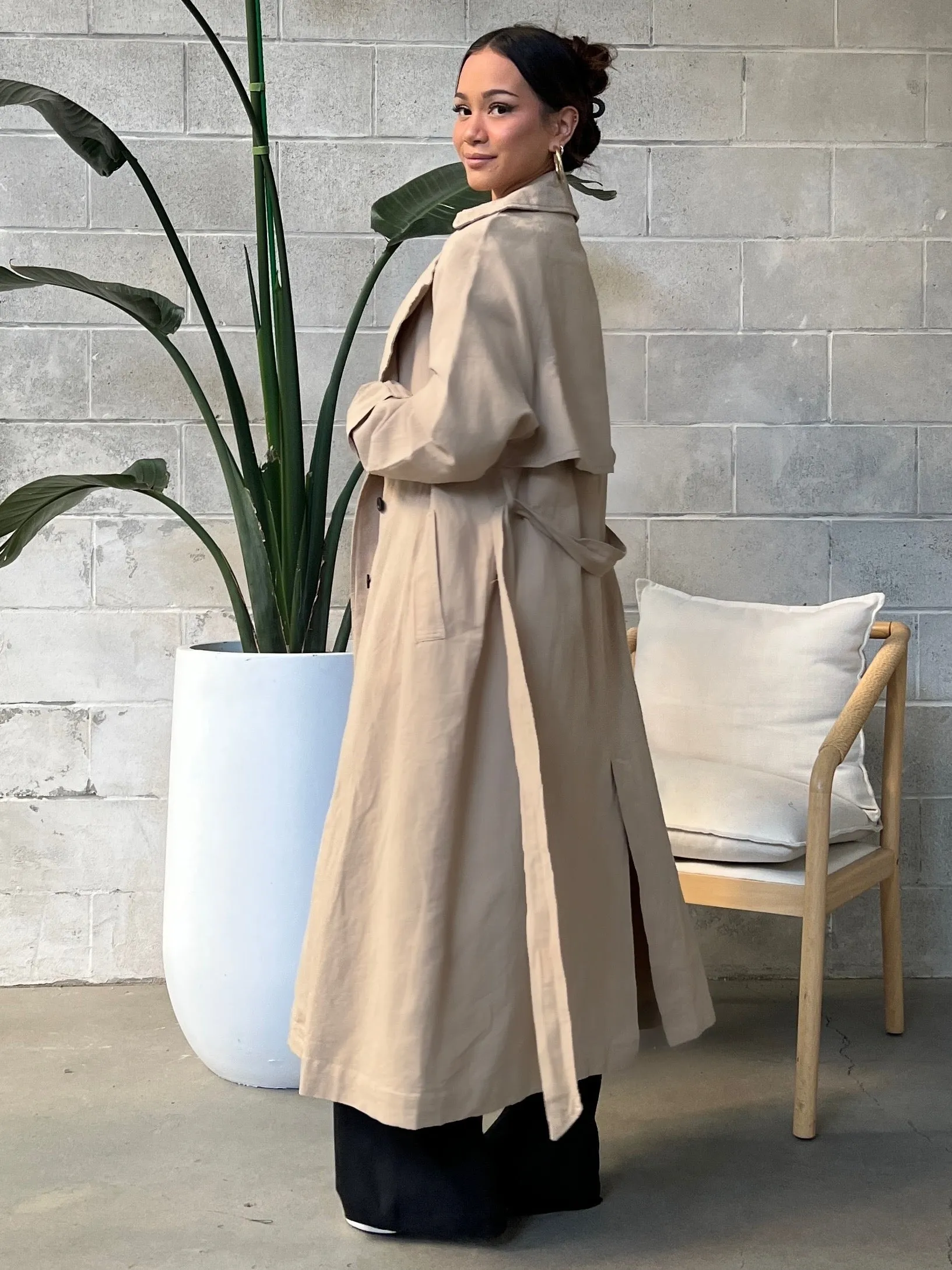 27 Longline Double Breasted Trench Coat