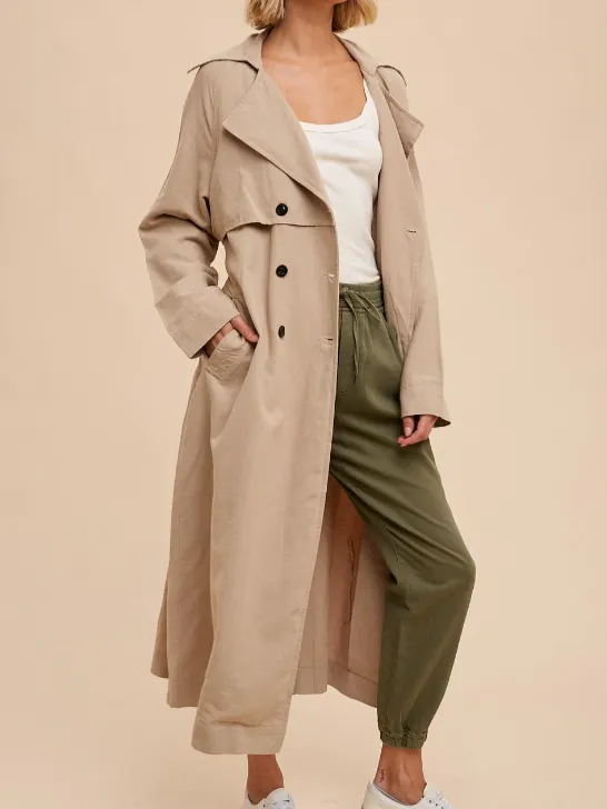 27 Longline Double Breasted Trench Coat