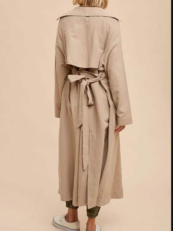 27 Longline Double Breasted Trench Coat