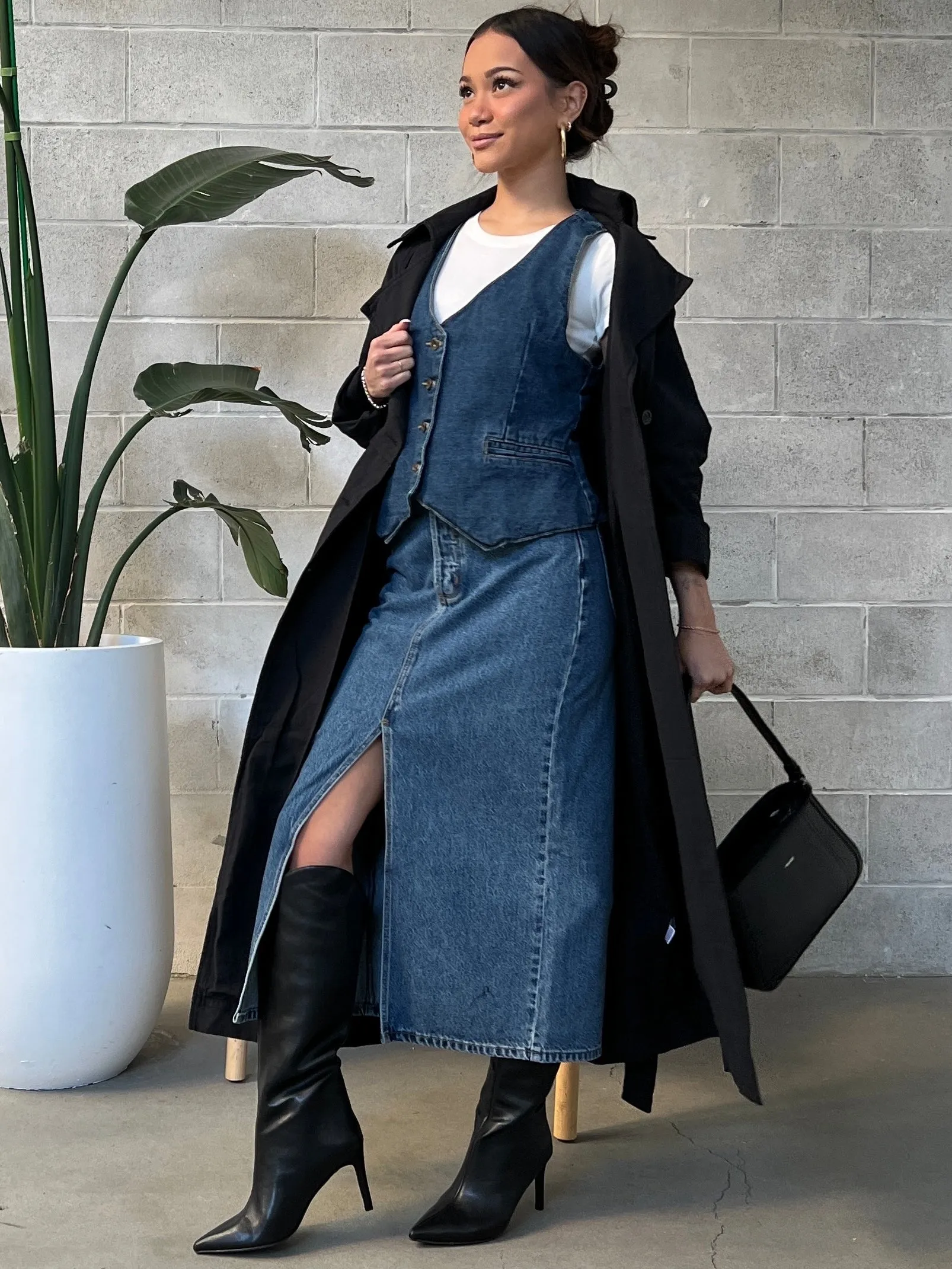 27 Longline Double Breasted Trench Coat