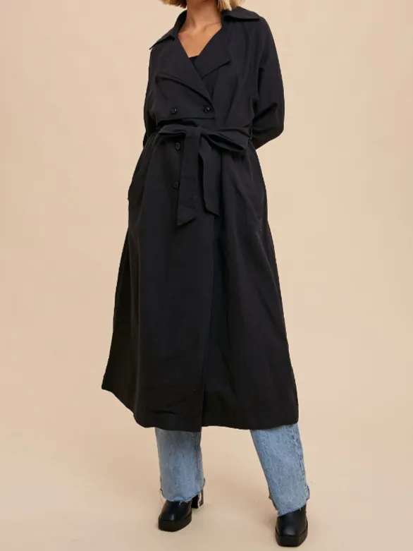 27 Longline Double Breasted Trench Coat