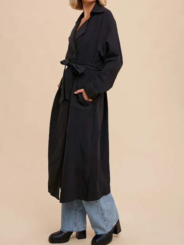 27 Longline Double Breasted Trench Coat