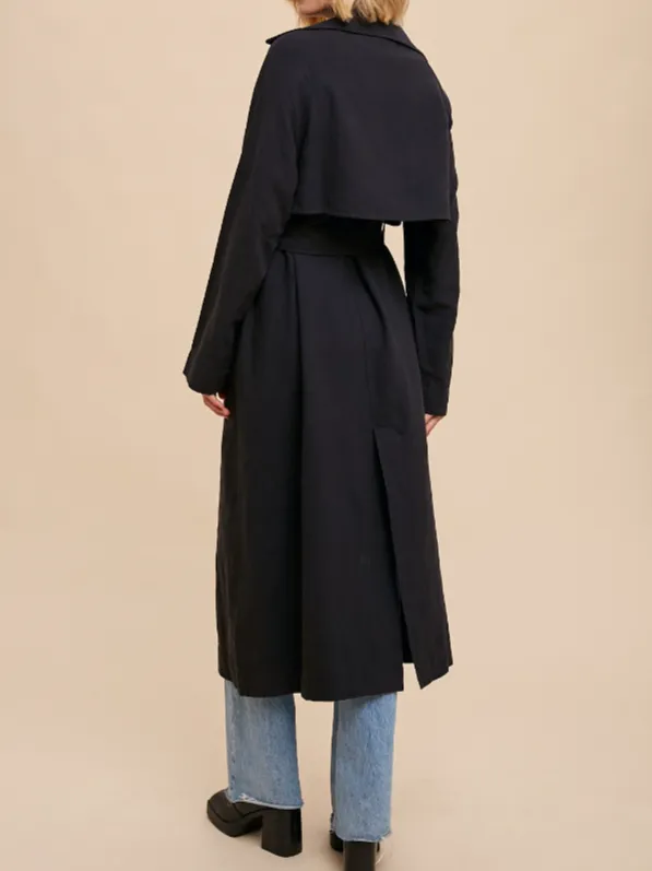 27 Longline Double Breasted Trench Coat