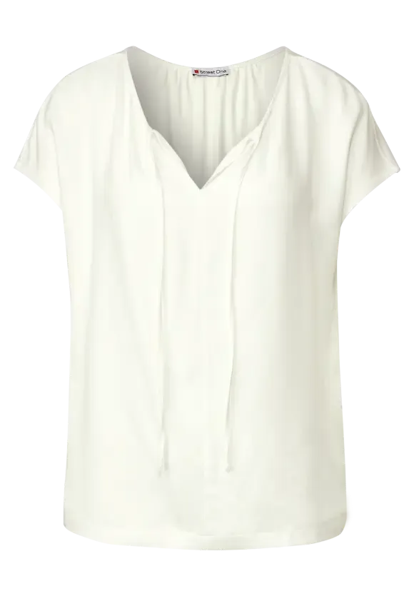 320306- Cream Material Mix Top - Street One