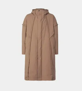 3/4 Hooded Frame Coat - Brown
