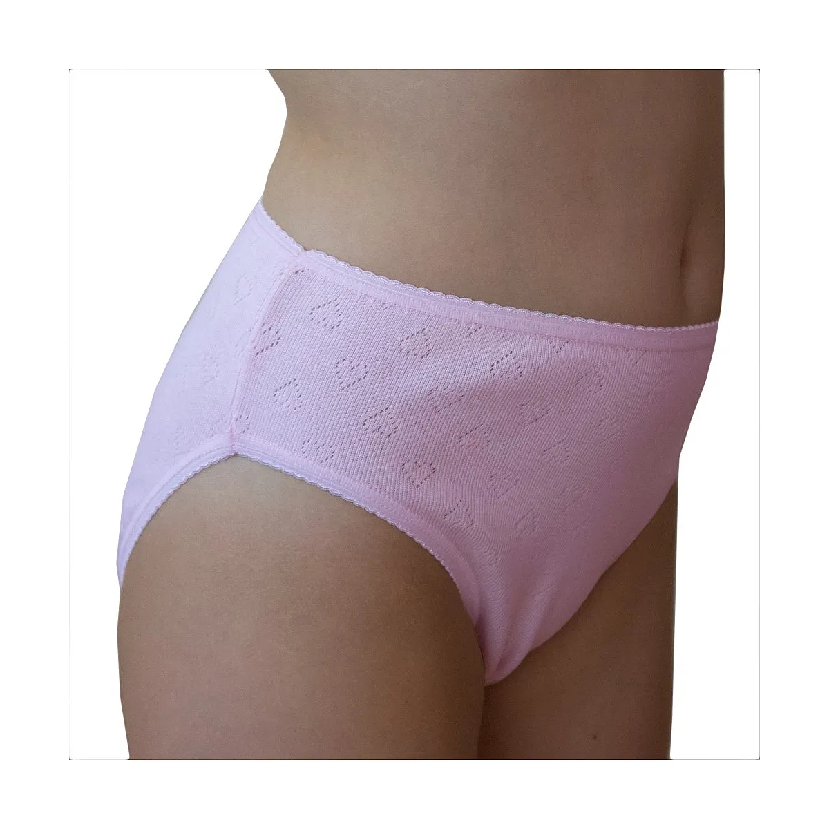 5541R PINK HEARTS OPEN WEAVE PANTY