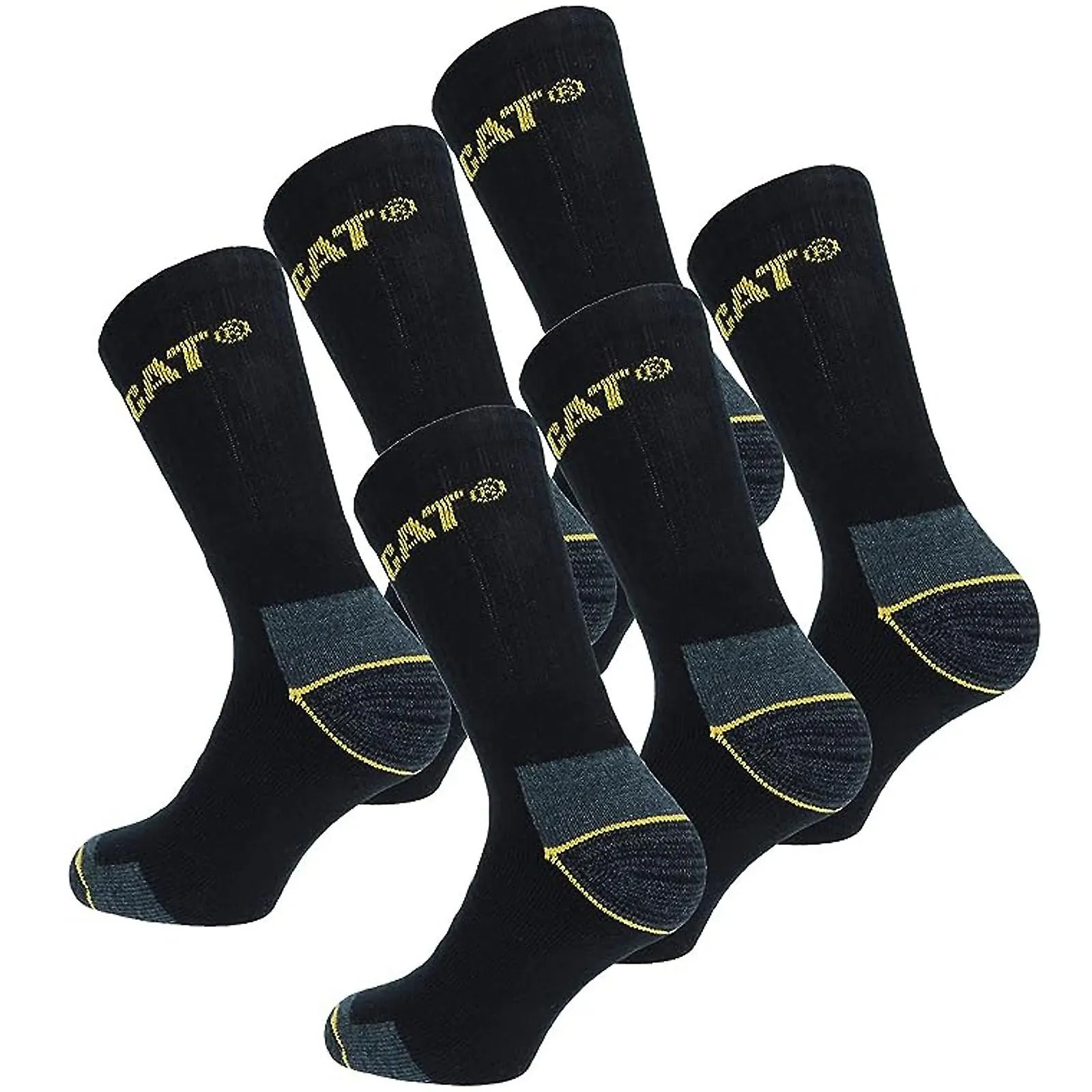 6 pares de CAT Caterpillar Mens Adults Calcetines de Ropa Industrial de Servicio Pesado