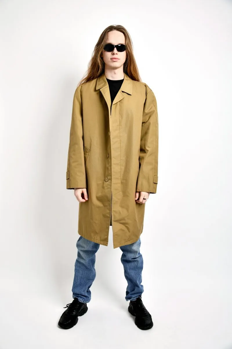 90s retro mac coat brown