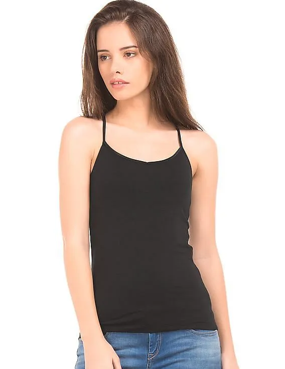 Aeropostale Solid Cotton Elastane Camisole