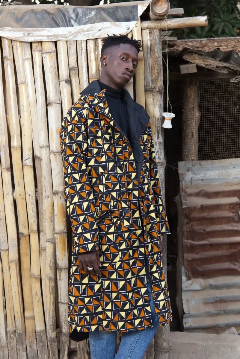 African Parka In Earthy Mud Cloth