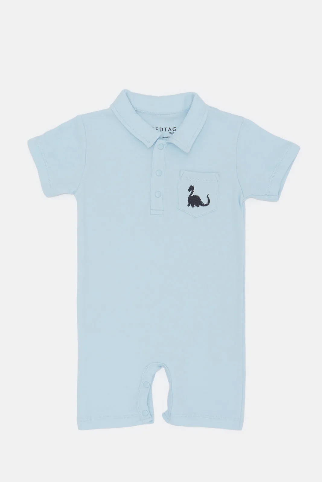 Baby Blue Polo Romper