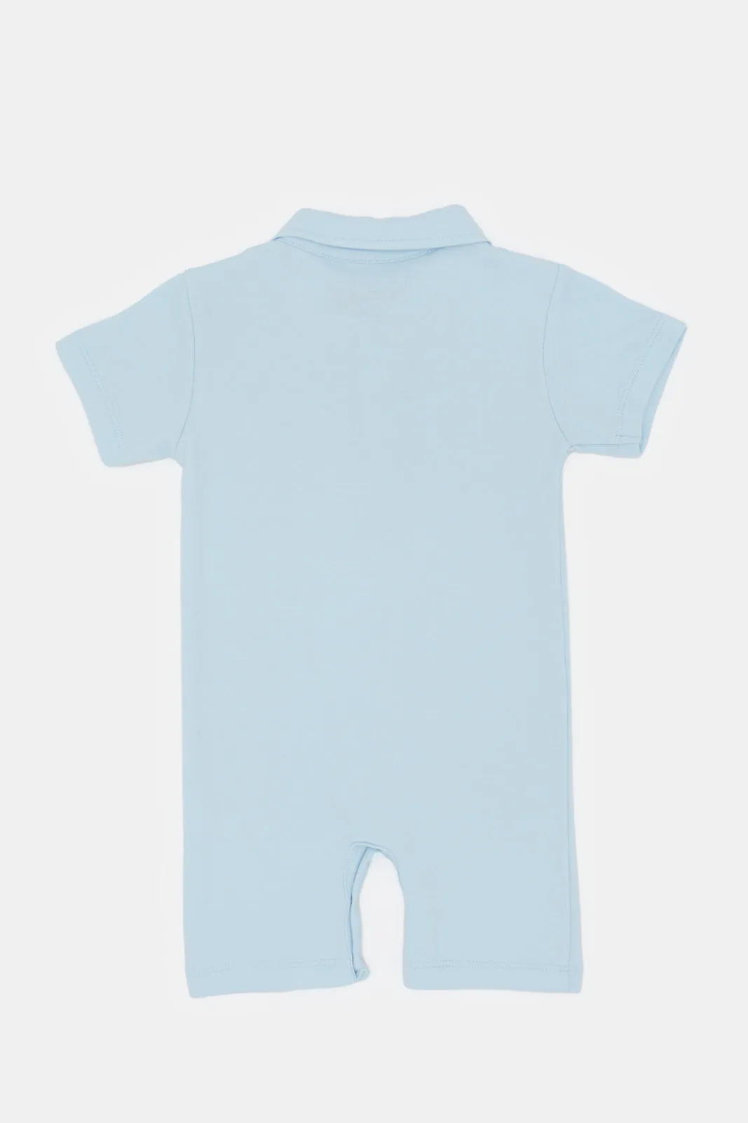 Baby Blue Polo Romper