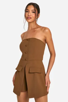 Bandeau Button Detail Playsuit