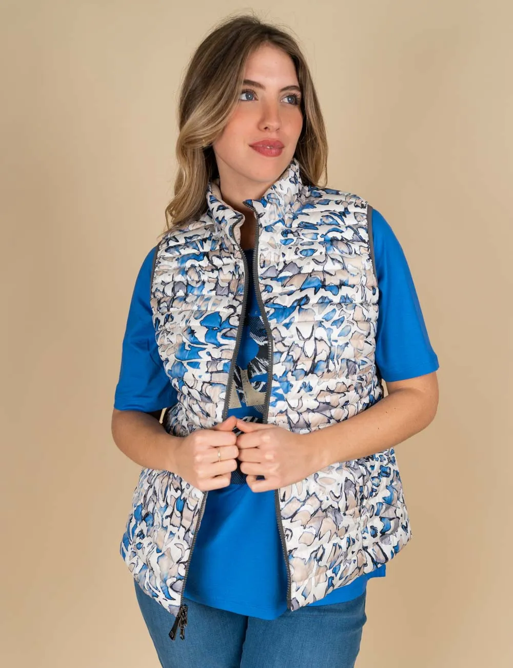 Barbara Lebek - Gilet trapuntato reversibile blu