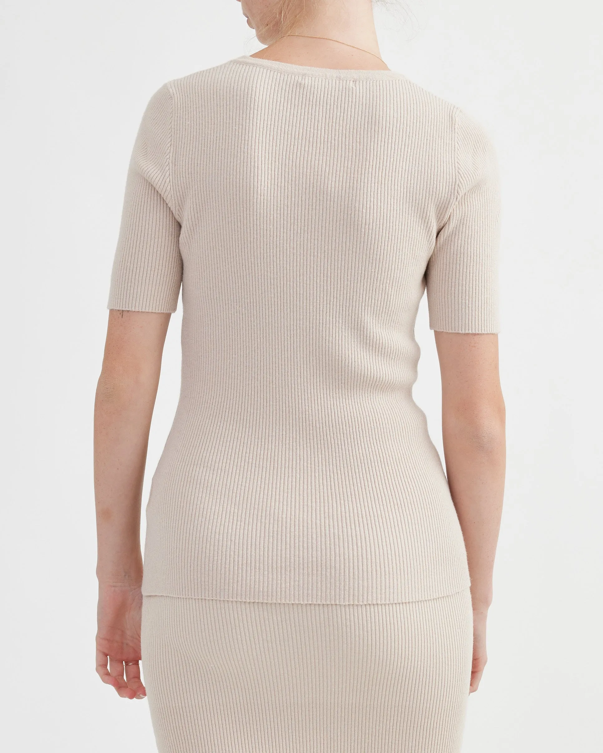 Beige Knit Top - Afina