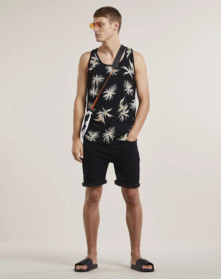 BERIT PRINTED MENS VEST | BLACK