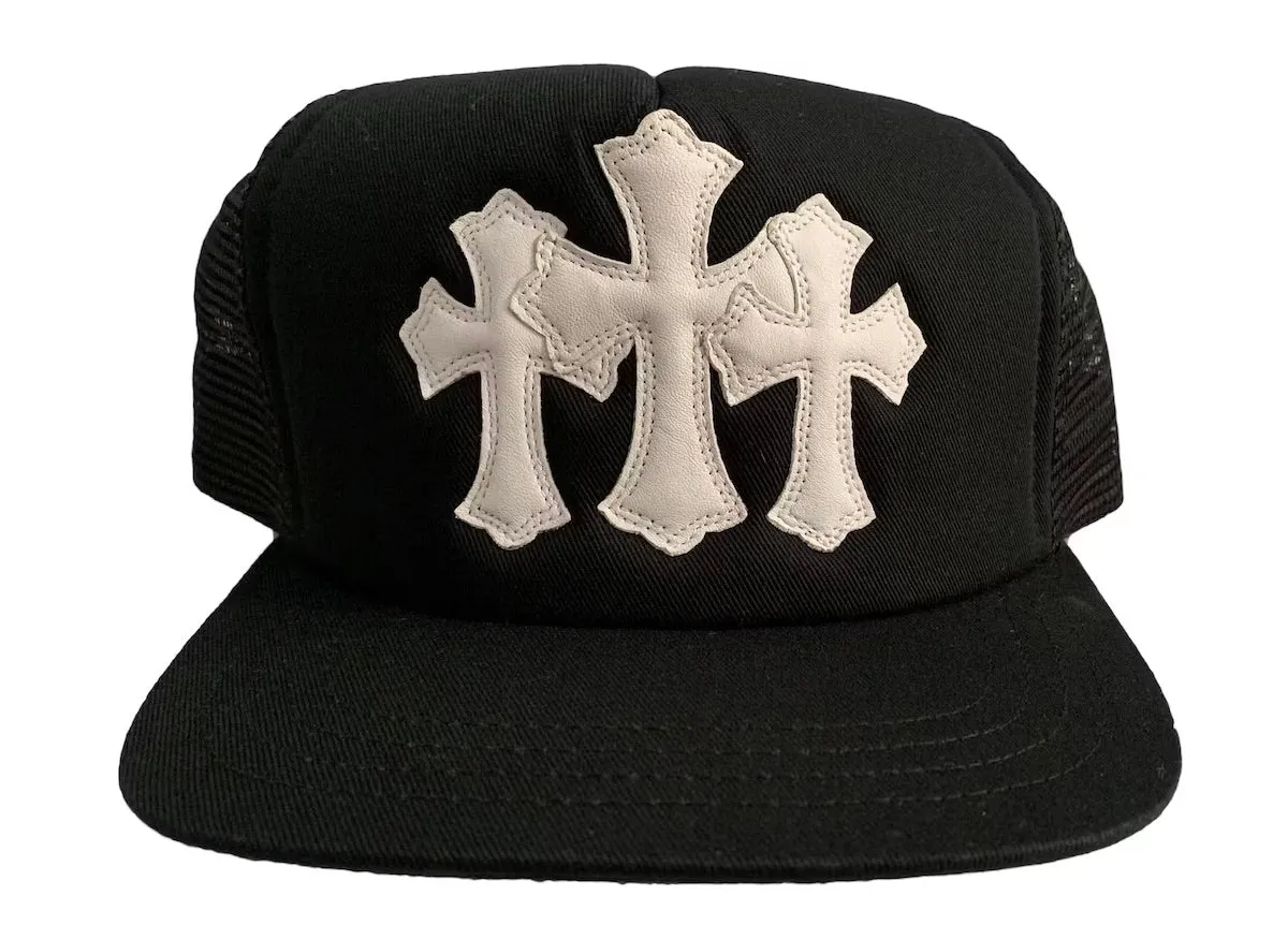 Black Chrome Hearts Cemetery Trucker Hat