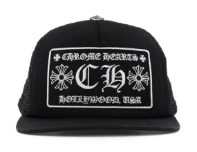 BLACK CHROME HEARTS CH HOLLYWOOD TRUCKER HAT