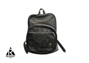 Black Leather Cross Patch Backpack - Chrome Hearts 7th Grade