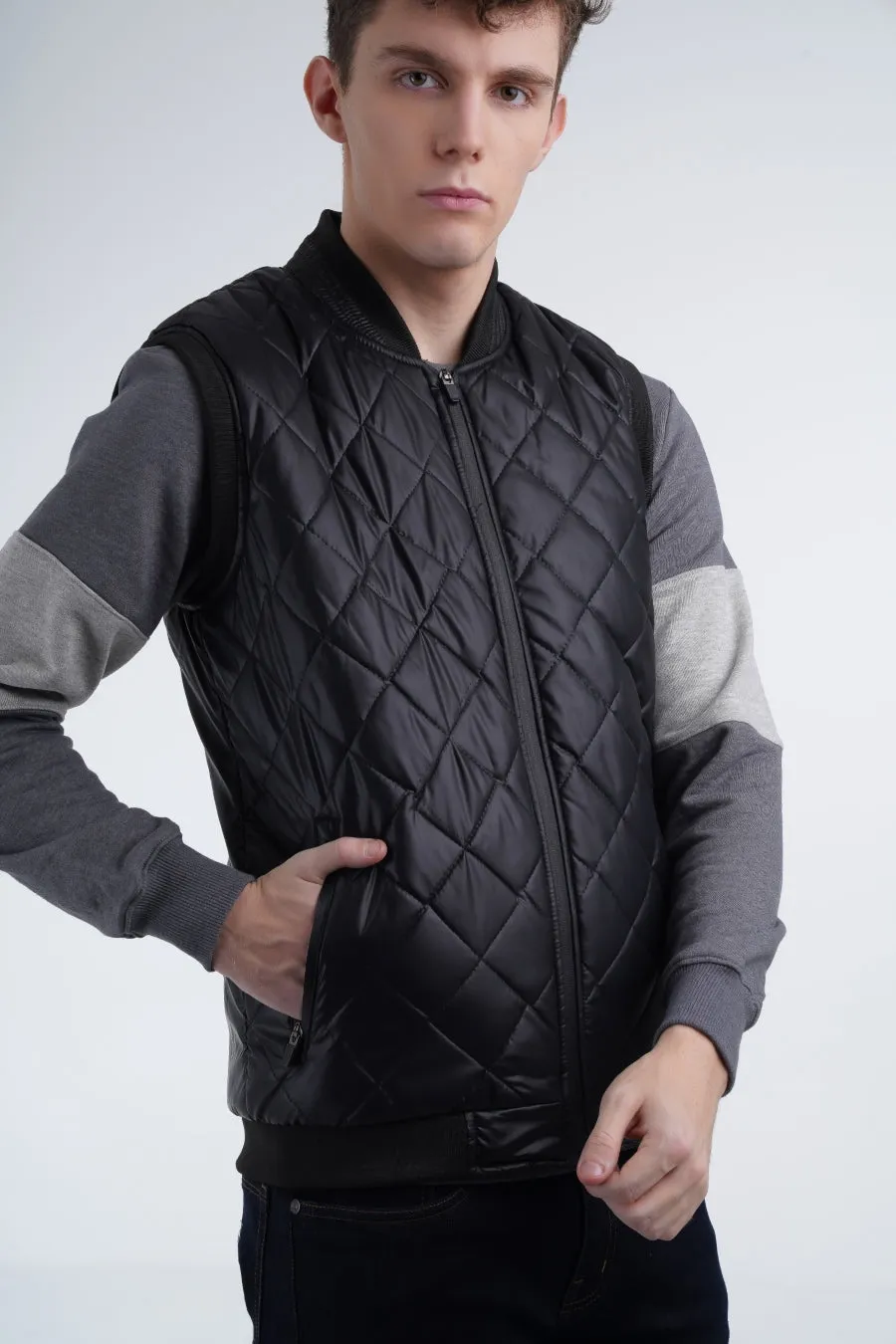 Black Quilted Gilet