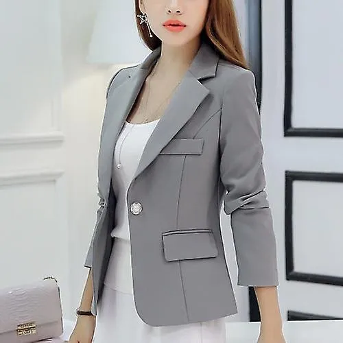 Black Women Blazer Formal Slim Blazers Lady Office Work Suit Pockets Jackets Coat Female Korea Casual Short Blazer Femme