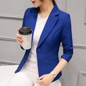 Black Women Blazer Formal Slim Blazers Lady Office Work Suit Pockets Jackets Coat Female Korea Casual Short Blazer Femme