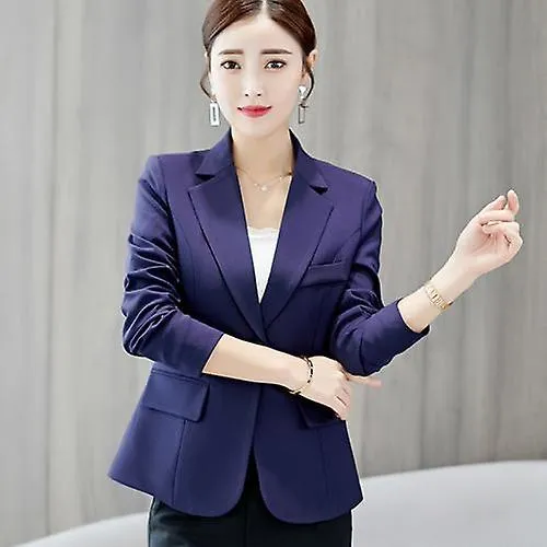 Black Women Blazer Formal Slim Blazers Lady Office Work Suit Pockets Jackets Coat Female Korea Casual Short Blazer Femme