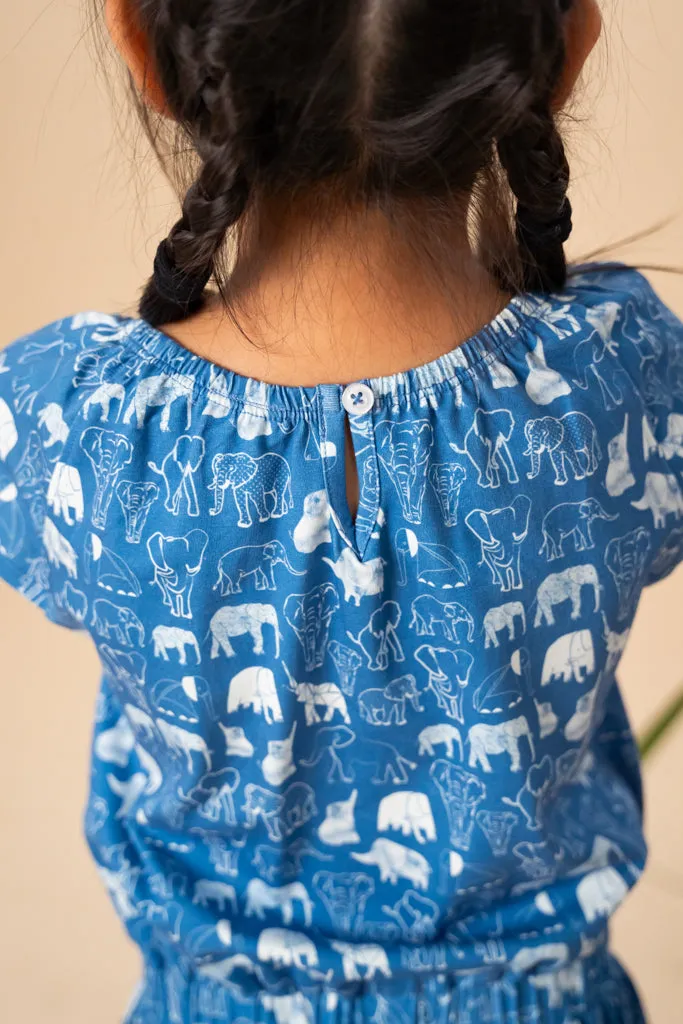 Blue Elephant Families Flutter Playsuit