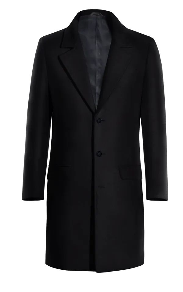 Blue Long 100% Wool Overcoat