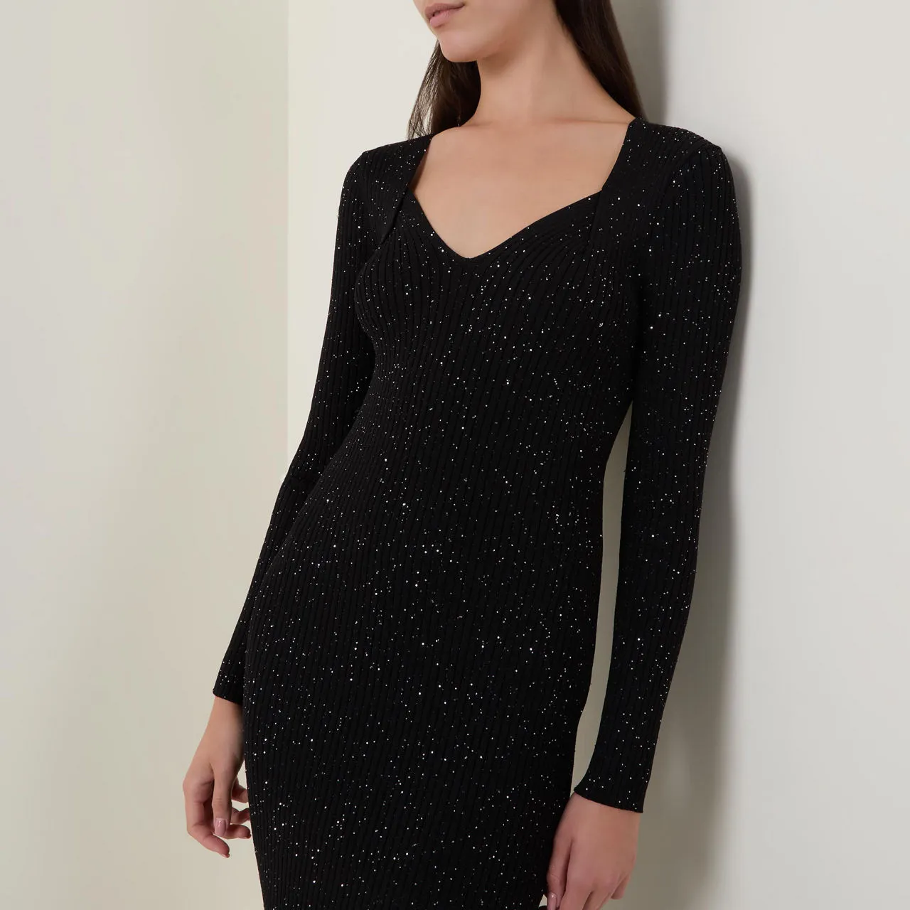 BOSS Ferima Sequin Knit Dress - Black