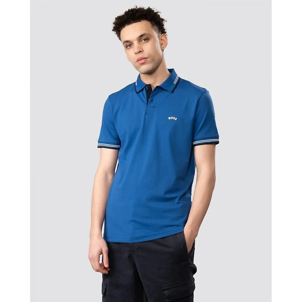 BOSS Verde BOSS Verde Paul Curved Logo Contraste Cuello Polo Hombre