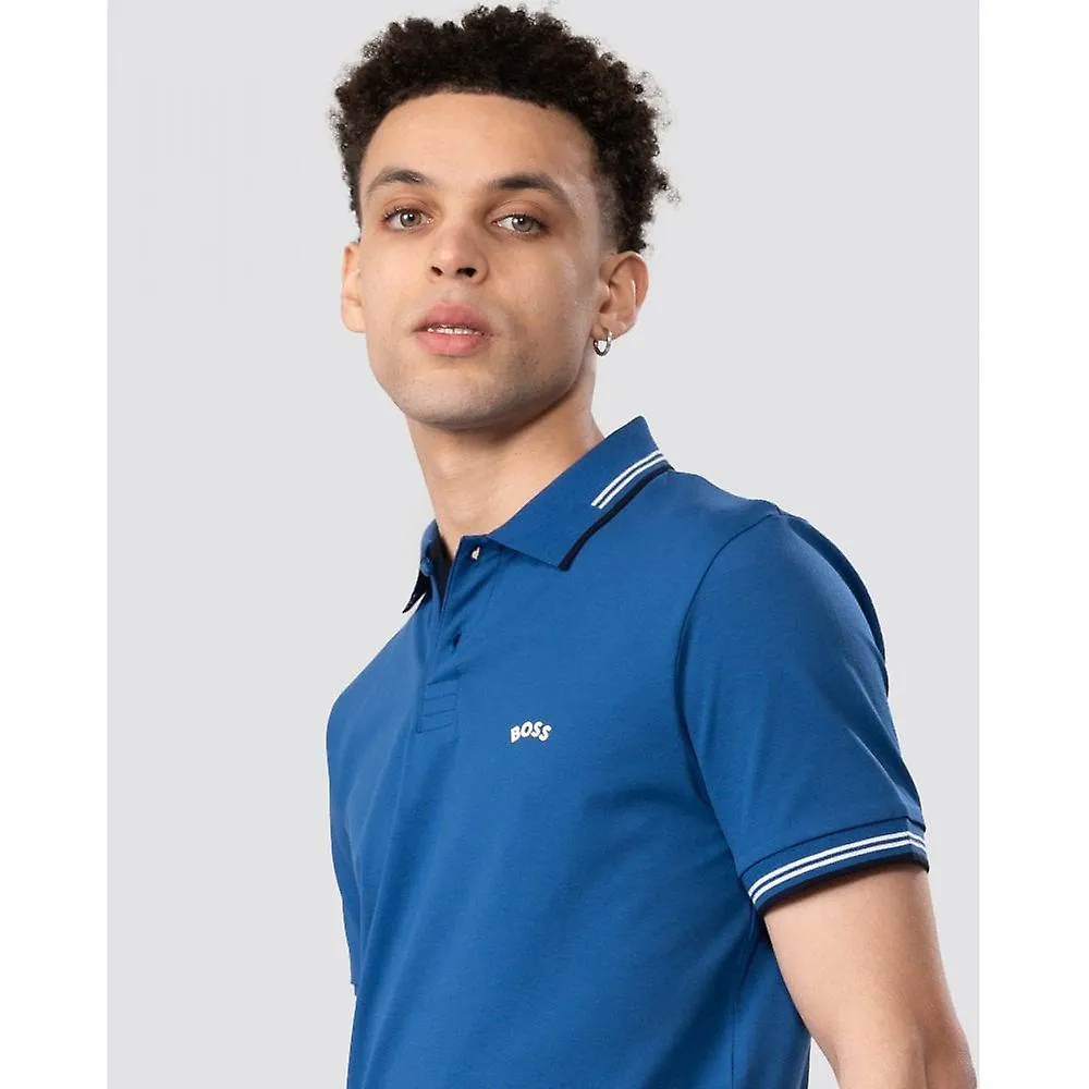 BOSS Verde BOSS Verde Paul Curved Logo Contraste Cuello Polo Hombre