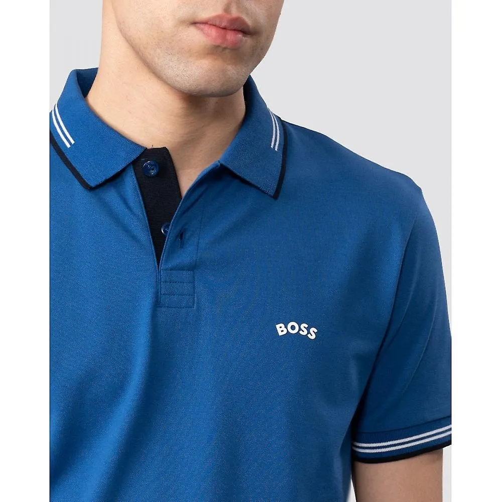 BOSS Verde BOSS Verde Paul Curved Logo Contraste Cuello Polo Hombre