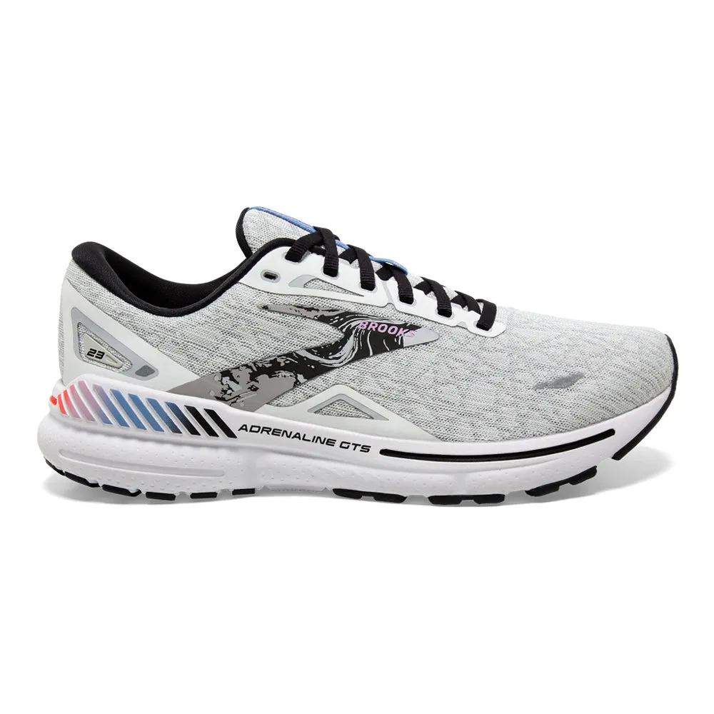 Brooks Adrenaline GTS 23 Men's Running Shoes - White/Black/Orchid Bouquet, Size 10