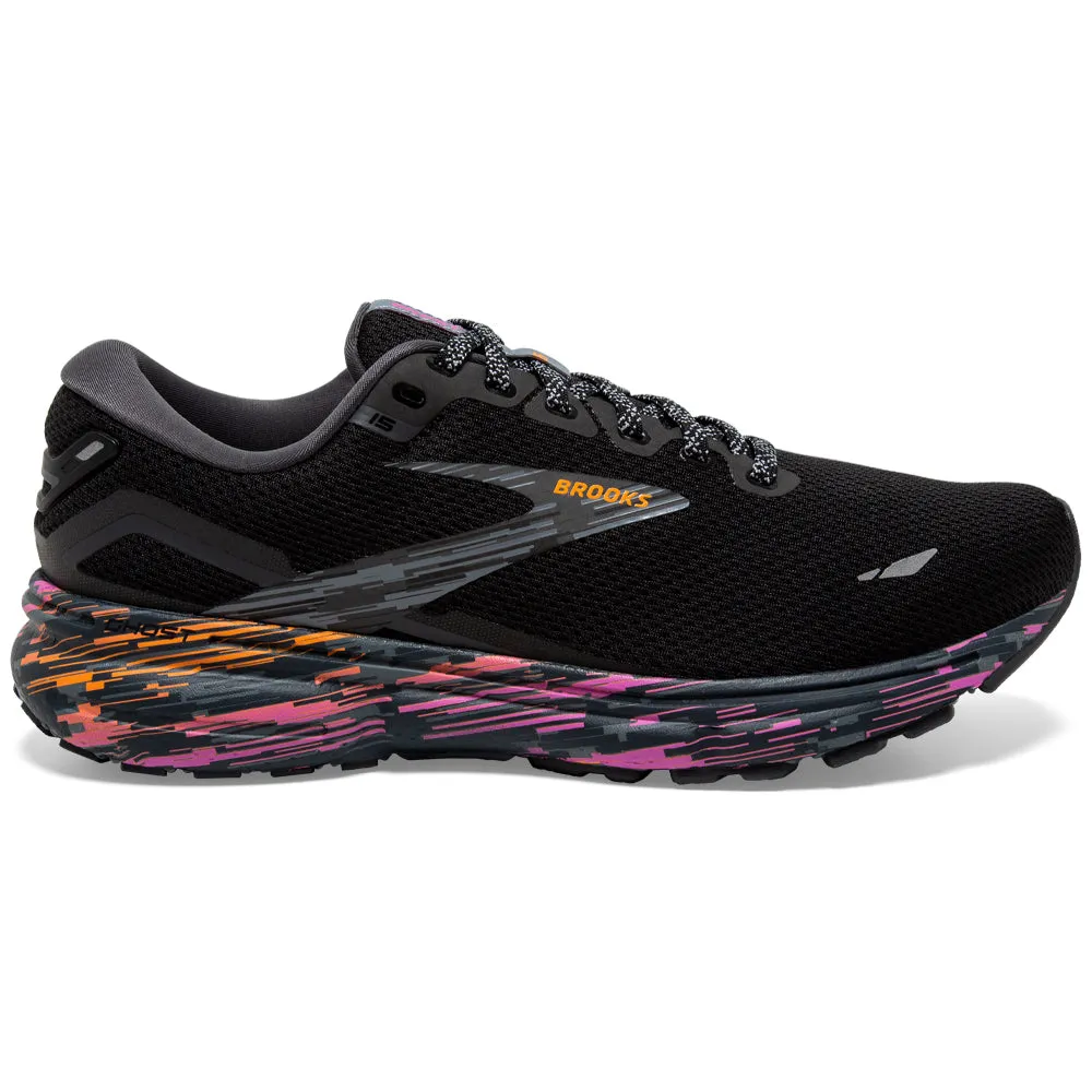 Brooks Ghost 15 Women's Running Shoes, Black/Phlox/Oriole, 11 B Medium