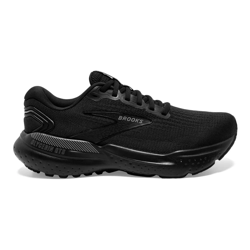 Brooks Glycerin GTS 21 Men's Running Shoe, Wide Width, Black/Black/Ebony, Size 11 2E