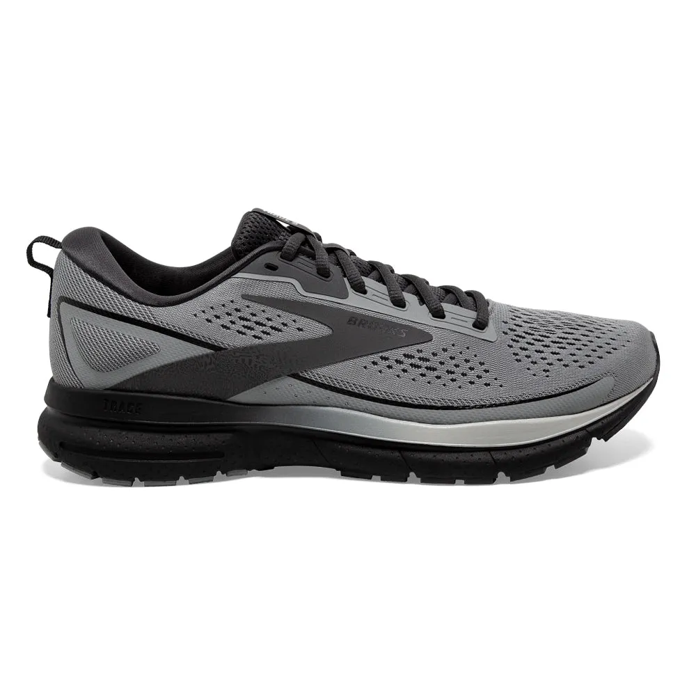 Brooks Trace 3 shoes, Grey/Black/Ebony color, size 9 D Medium.