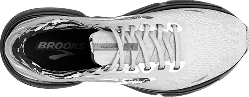 Brooks Women’s Ghost 15 Athletic Shoes-White/Ebony/Oyster