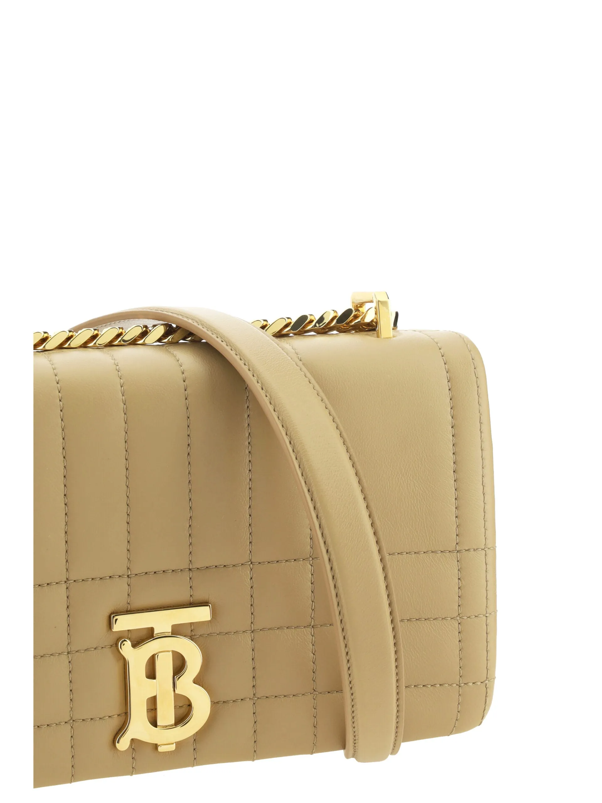 Burberry Beige Leather Quilted Shoulder Bag