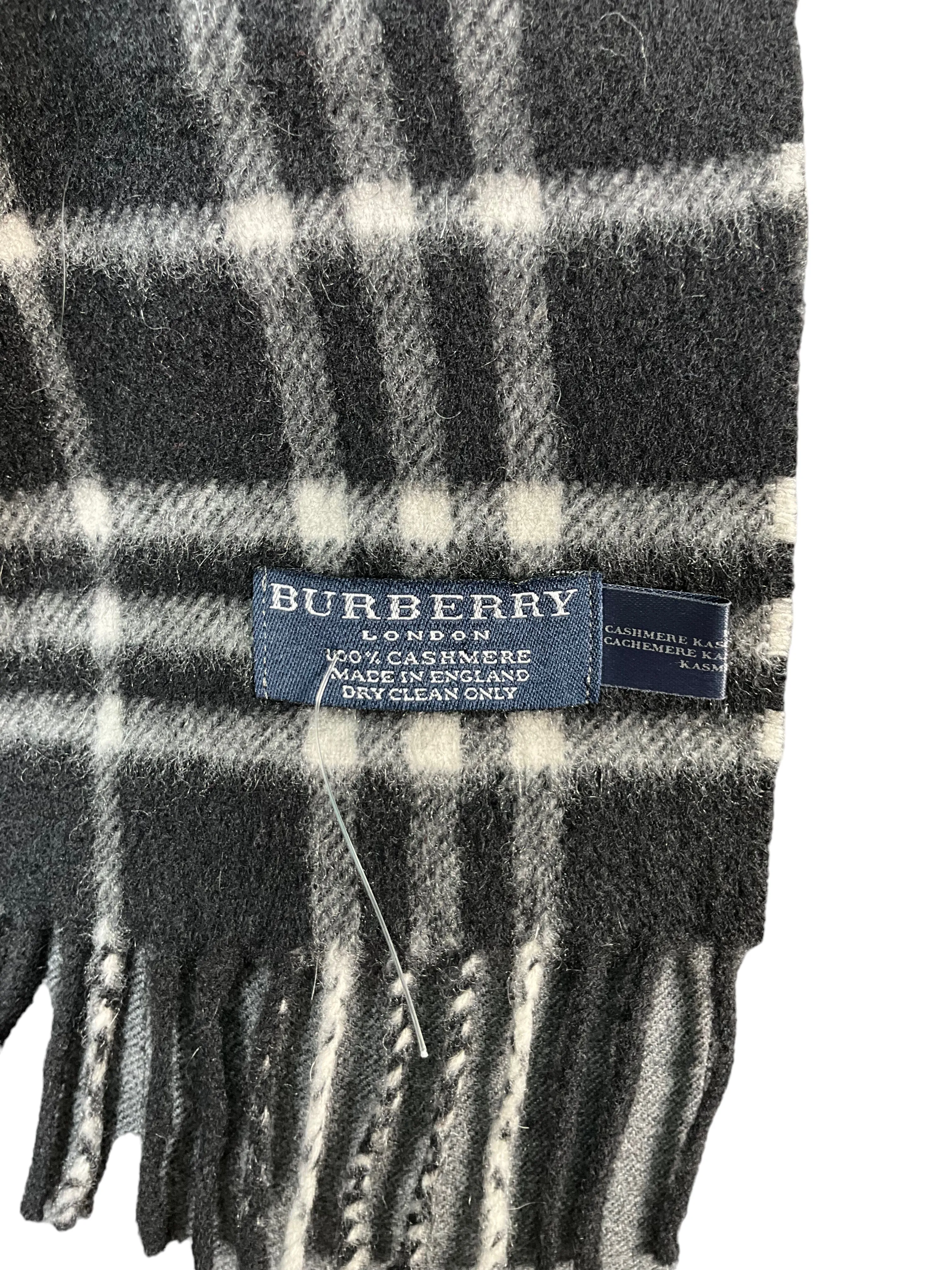 Burberry Black Check Scarf