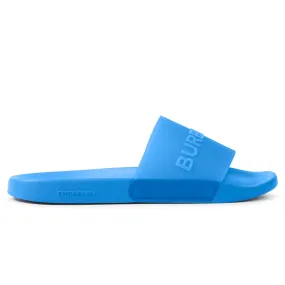 Burberry blue logo slides with furley design.