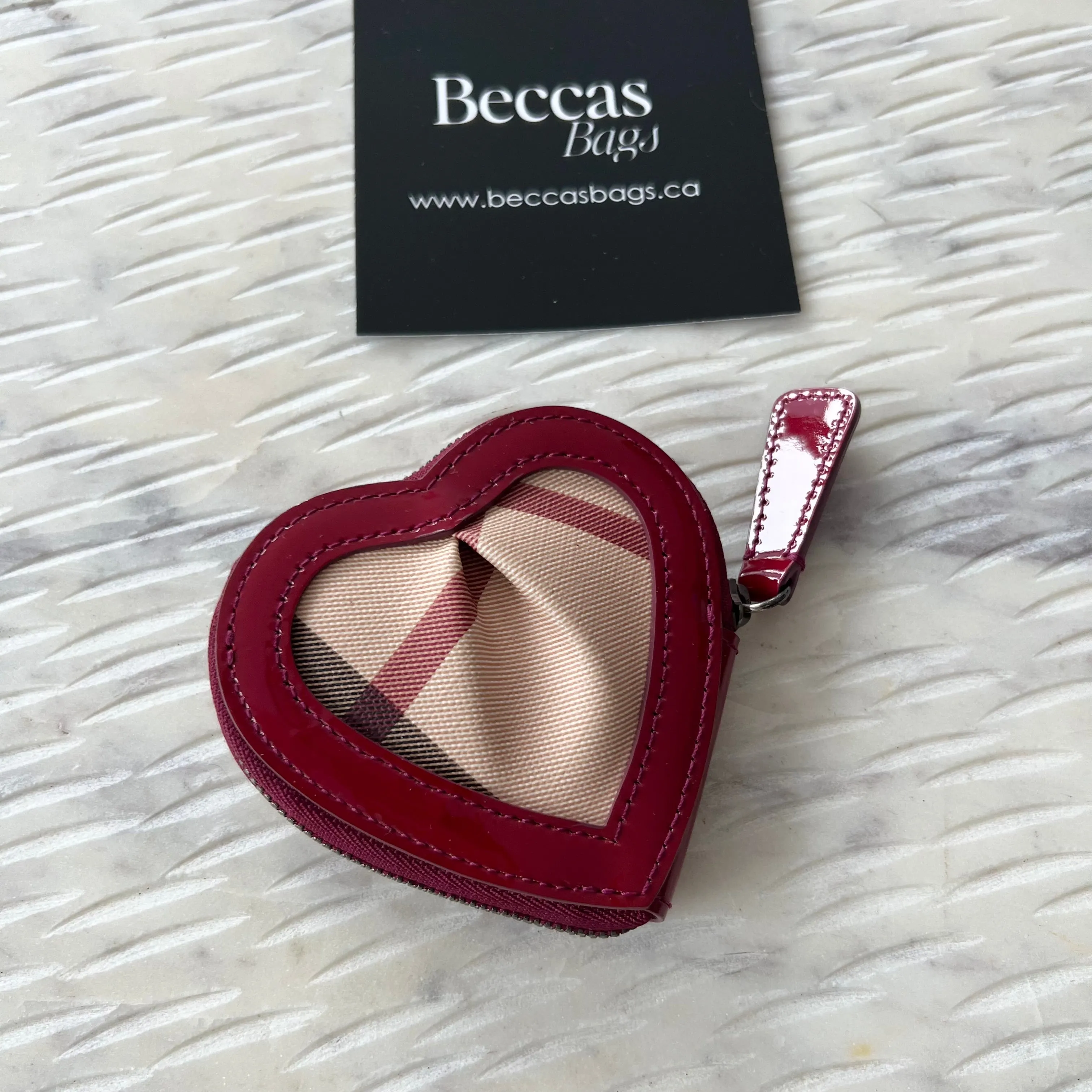 Burberry burgundy coin purse