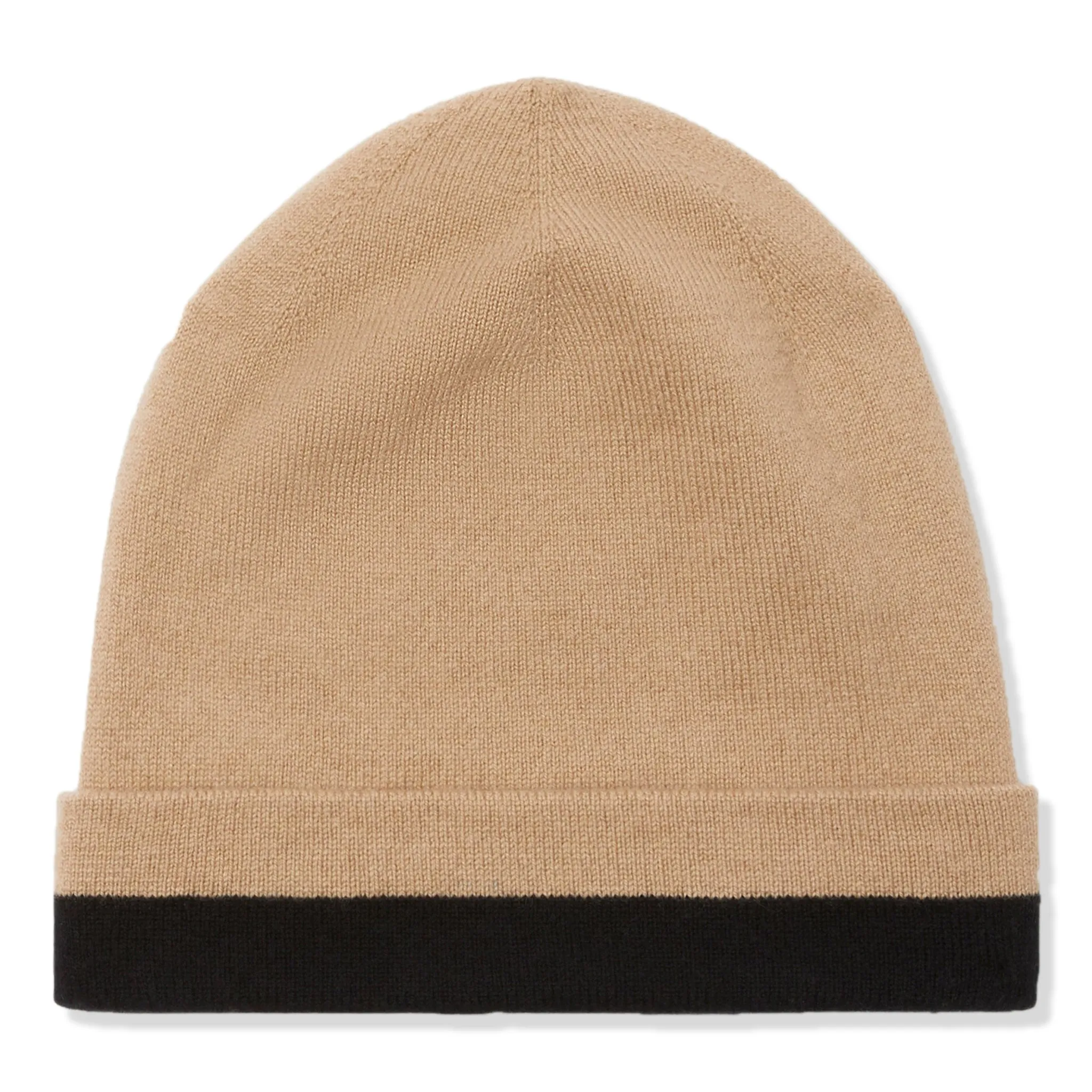 Burberry Cashmere Beige Black Logo Intarsia Beanie