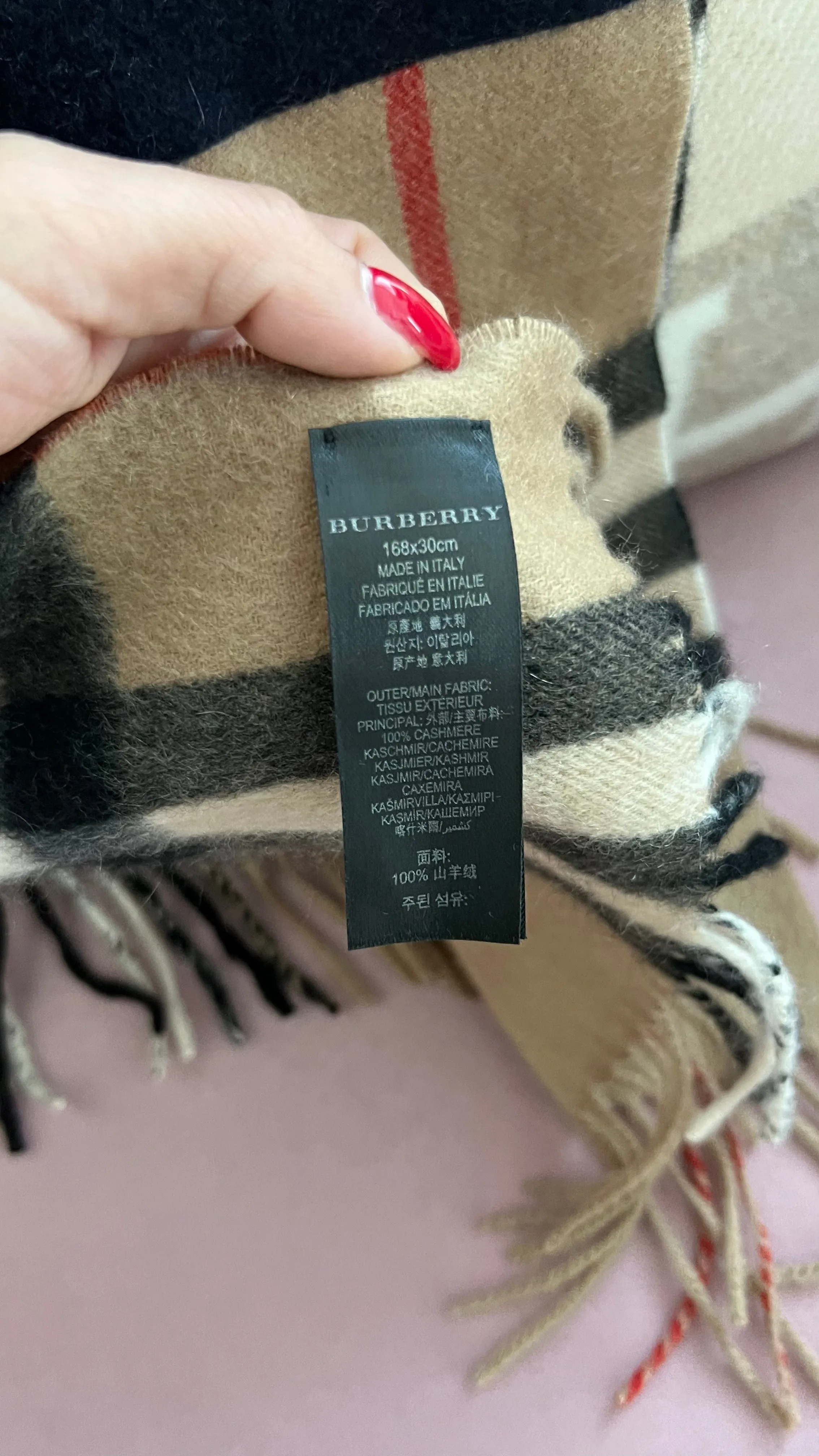 Burberry Check Cashmere Scarf