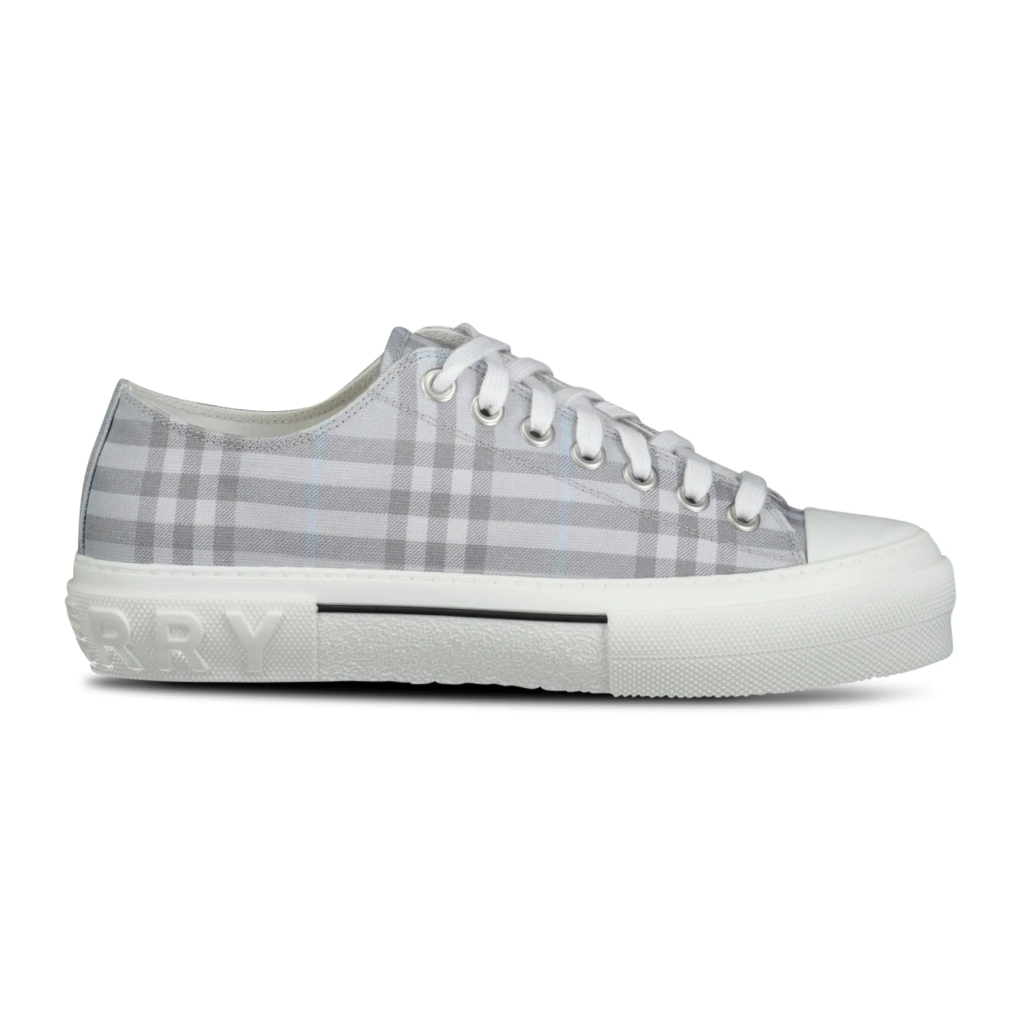 Burberry check trainers grey